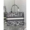 Dior Medium Book Tote Bag In White Plan de Paris Embroidery  720