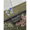 Dior Large Book Tote Bag In Green Dior Petites Fleurs Embroidery 746