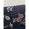 Dior Large Book Tote Bag In Black Dior Petites Fleurs Embroidery 763