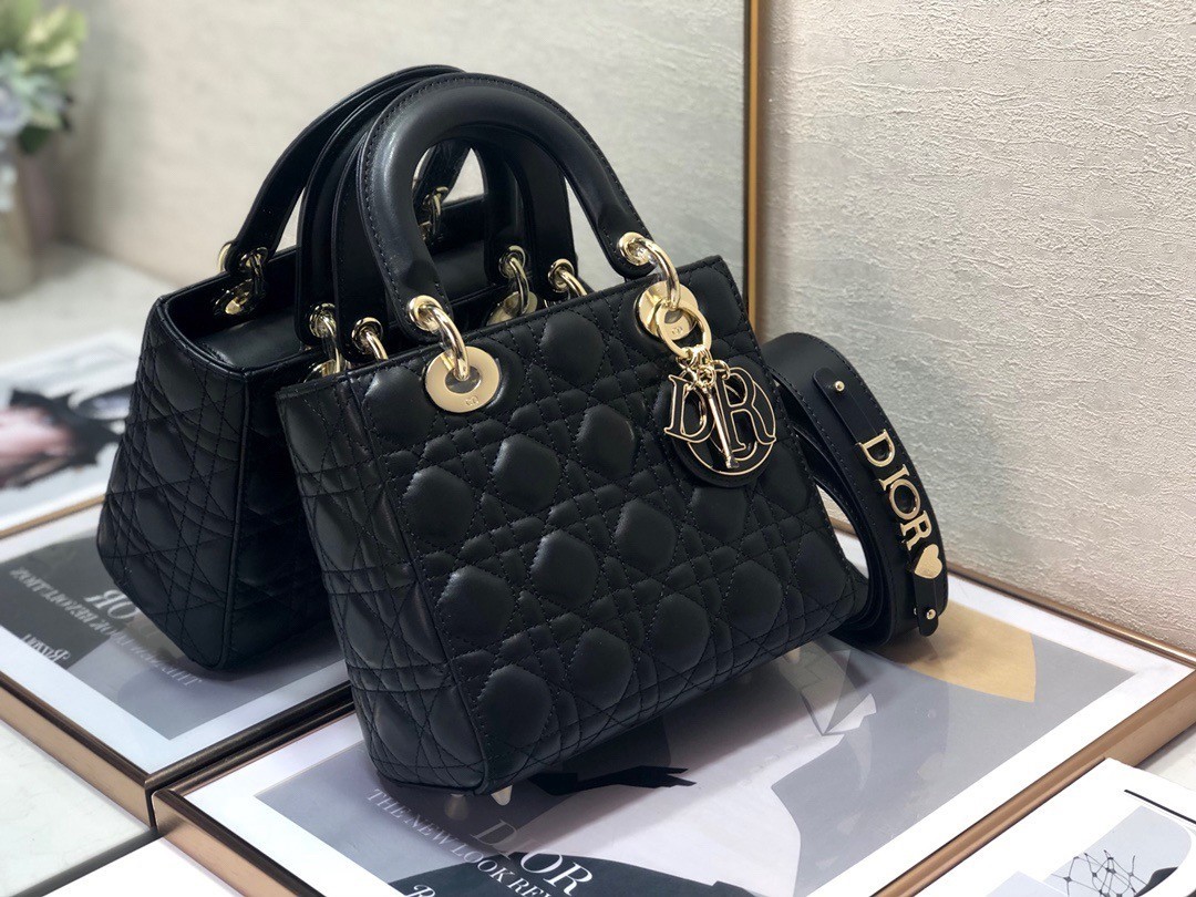 Dior Small Lady Dior My ABCDior Bag In Black Cannage Lambskin 856