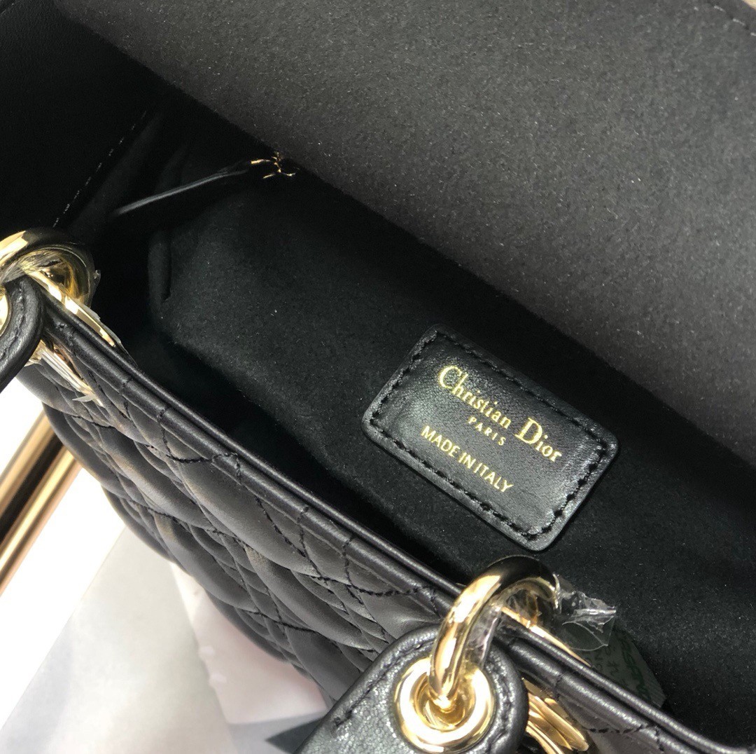 Dior Small Lady Dior My ABCDior Bag In Black Cannage Lambskin 856