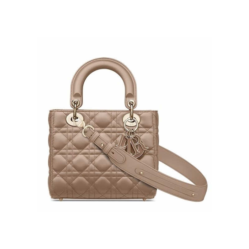 Dior Small Lady Dior My ABCDior Bag In Warm Taupe Cannage Lambskin 567