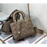 Dior Small Lady Dior My ABCDior Bag In Warm Taupe Cannage Lambskin 567