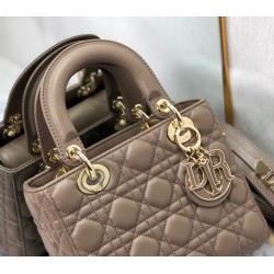 Dior Small Lady Dior My ABCDior Bag In Warm Taupe Cannage Lambskin 567