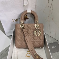 Dior Small Lady Dior My ABCDior Bag In Hazelnut Lambskin 604