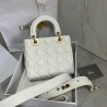 Dior Small Lady Dior My ABCDior Bag In White Lambskin 647