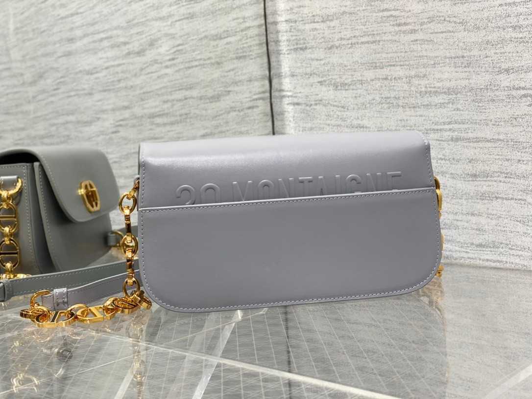 Dior 30 Montaigne Avenue Bag In Grey Box Calfskin 787