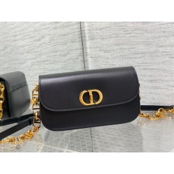 Dior 30 Montaigne Avenue Bag In Black Box Calfskin 104