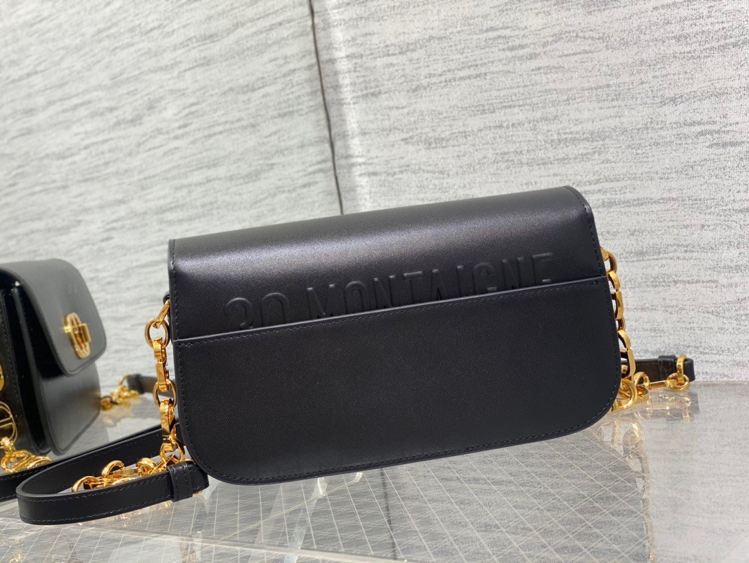 Dior 30 Montaigne Avenue Bag In Black Box Calfskin 104