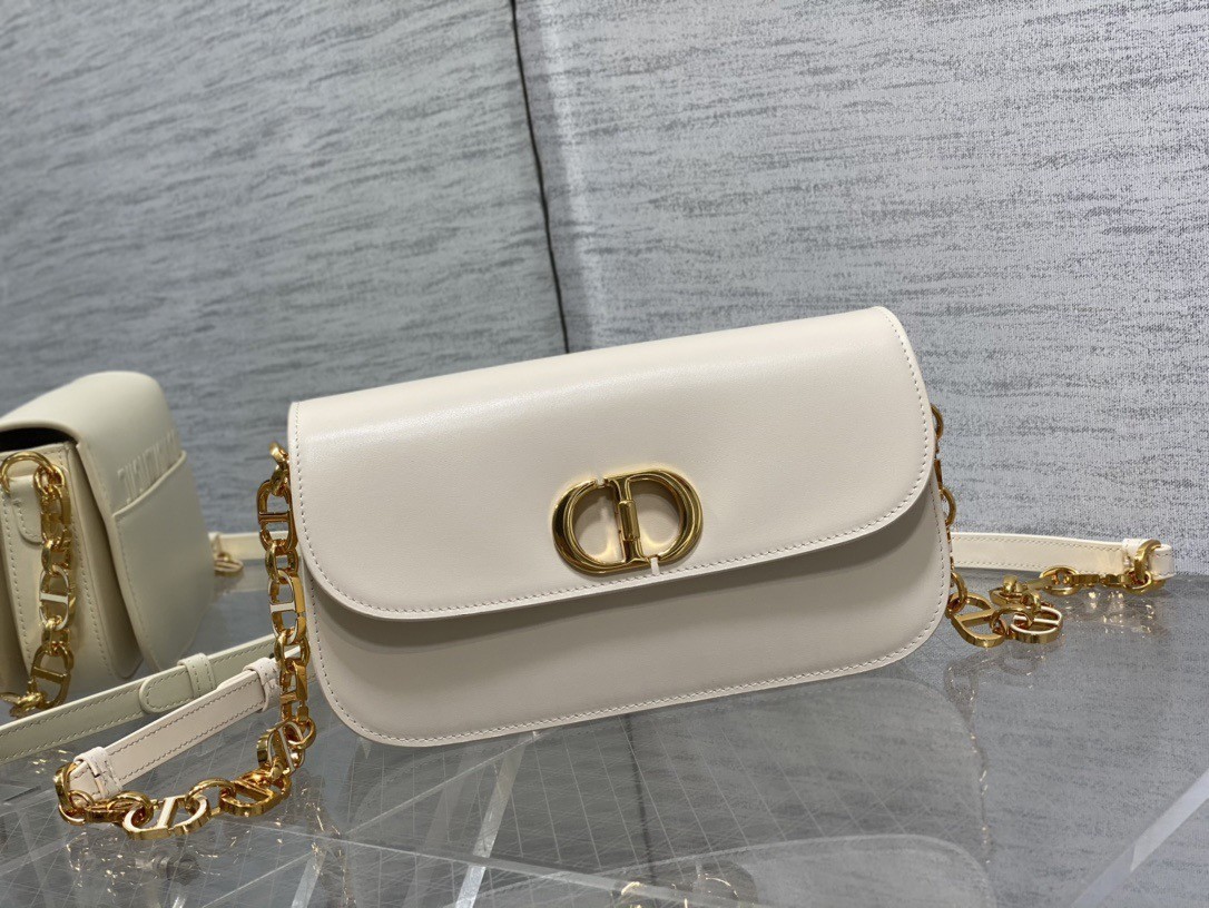 Dior 30 Montaigne Avenue Bag In White Box Calfskin 130