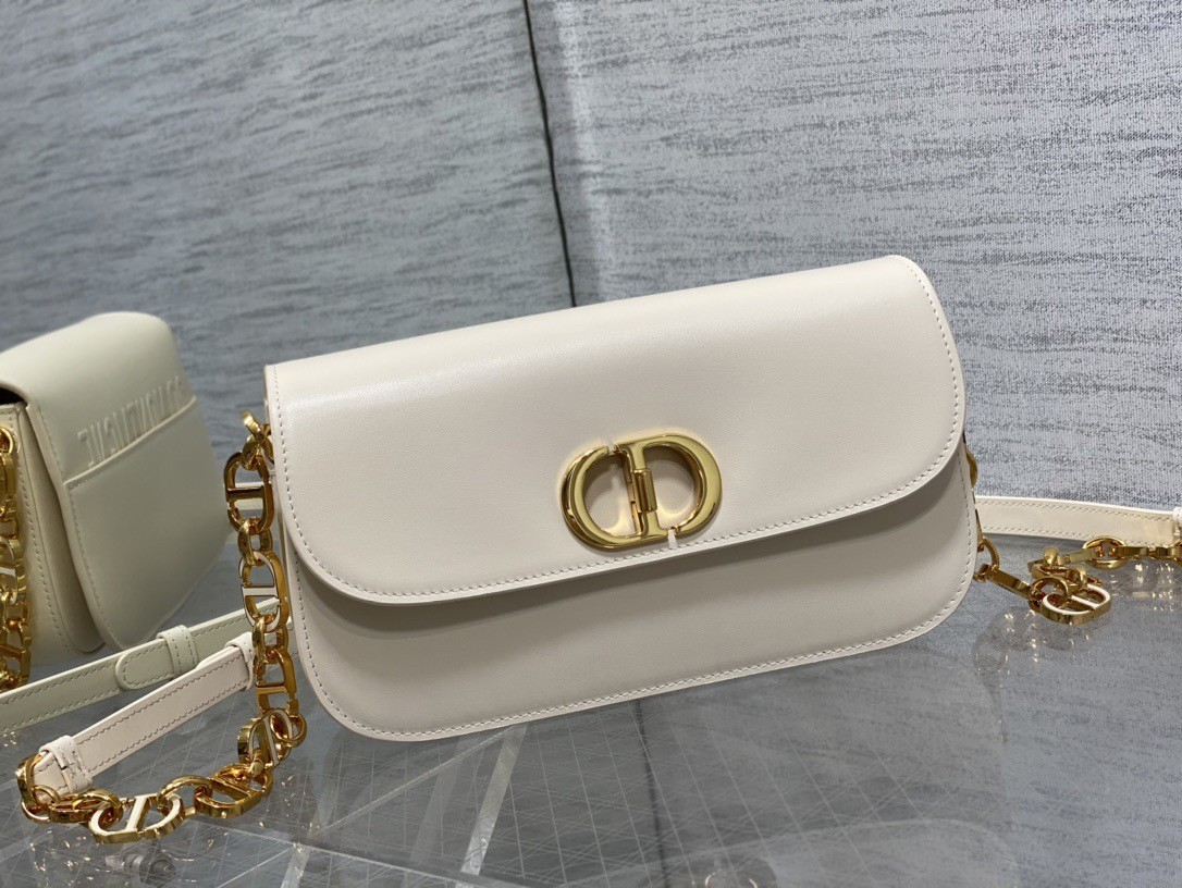 Dior 30 Montaigne Avenue Bag In White Box Calfskin 130