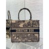 Dior Medium Book Tote Bag In Beige Toile de Jouy Voyage Embroidery 172