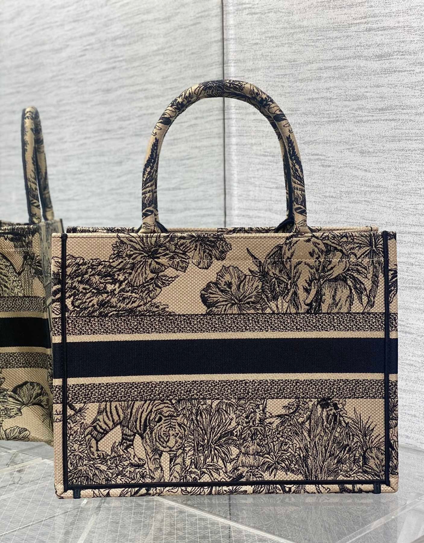 Dior Medium Book Tote Bag In Beige Toile de Jouy Voyage Embroidery 172