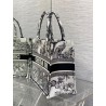 Dior Medium Book Tote Bag In White Toile de Jouy Voyage Embroidery 196