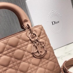 Dior Medium Lady Dior Bag In Powder Ultra Matte Calfskin 092