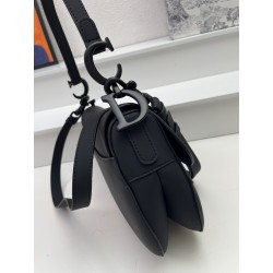 Dior Saddle Bag with Strap in Black Ultramatte Calfskin 170