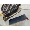 Dior Bobby East-West Chain Pouch in Blue Oblique Jacquard 280