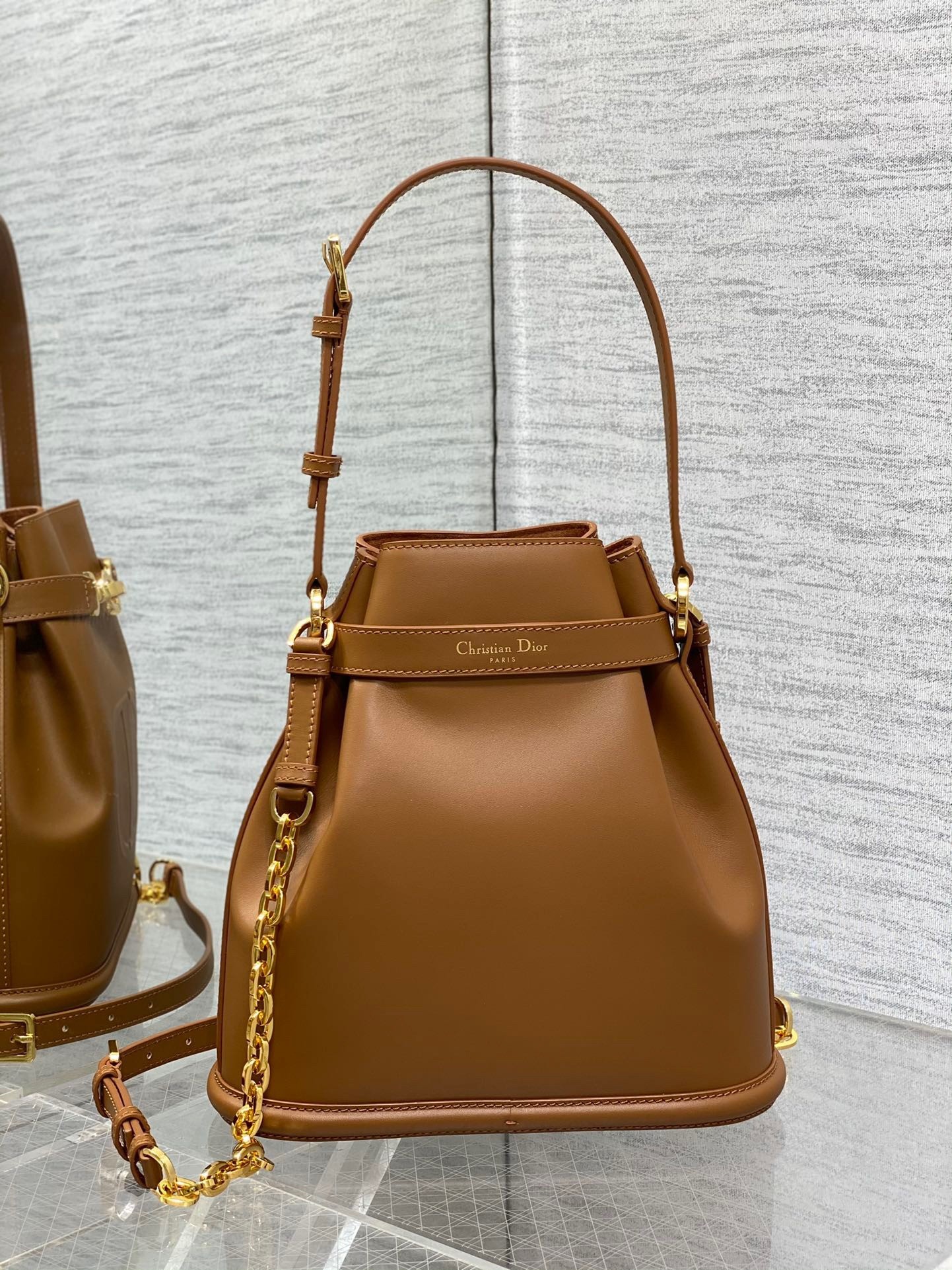 Dior C'est Medium Bag in Brown Saddle Calfskin 305