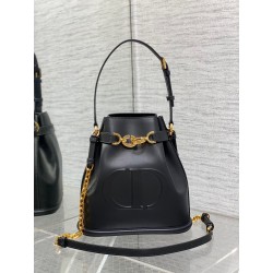 Dior C'est Medium Bag in Black Saddle Calfskin 344