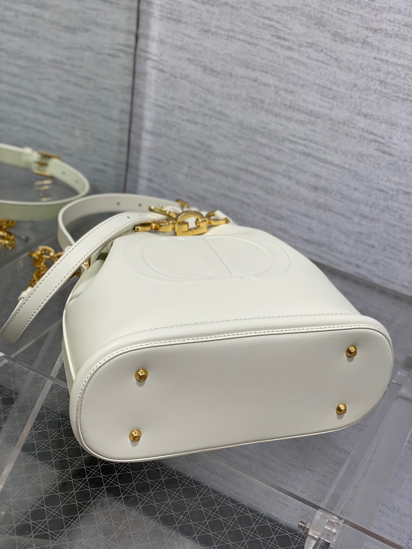 Dior C'est Medium Bag in White Saddle Calfskin 372