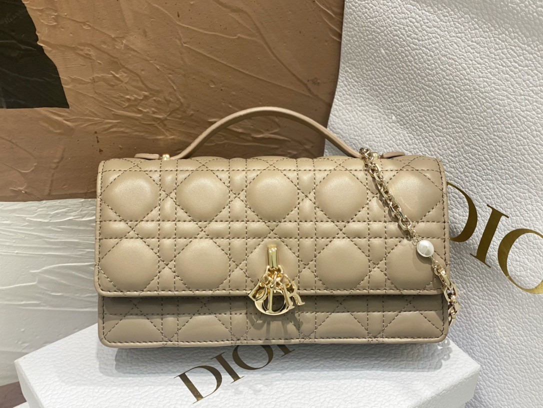 Dior Miss Dior Mini Bag In Beige Cannage Lambskin 442