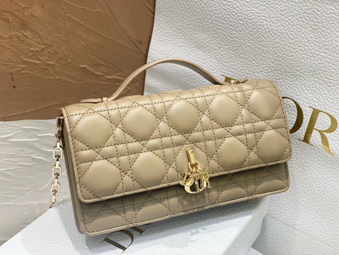 Dior Miss Dior Mini Bag In Beige Cannage Lambskin 442