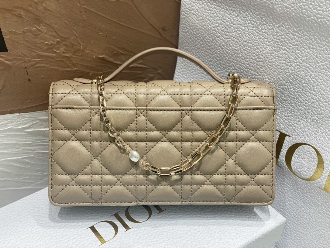 Dior Miss Dior Mini Bag In Beige Cannage Lambskin 442