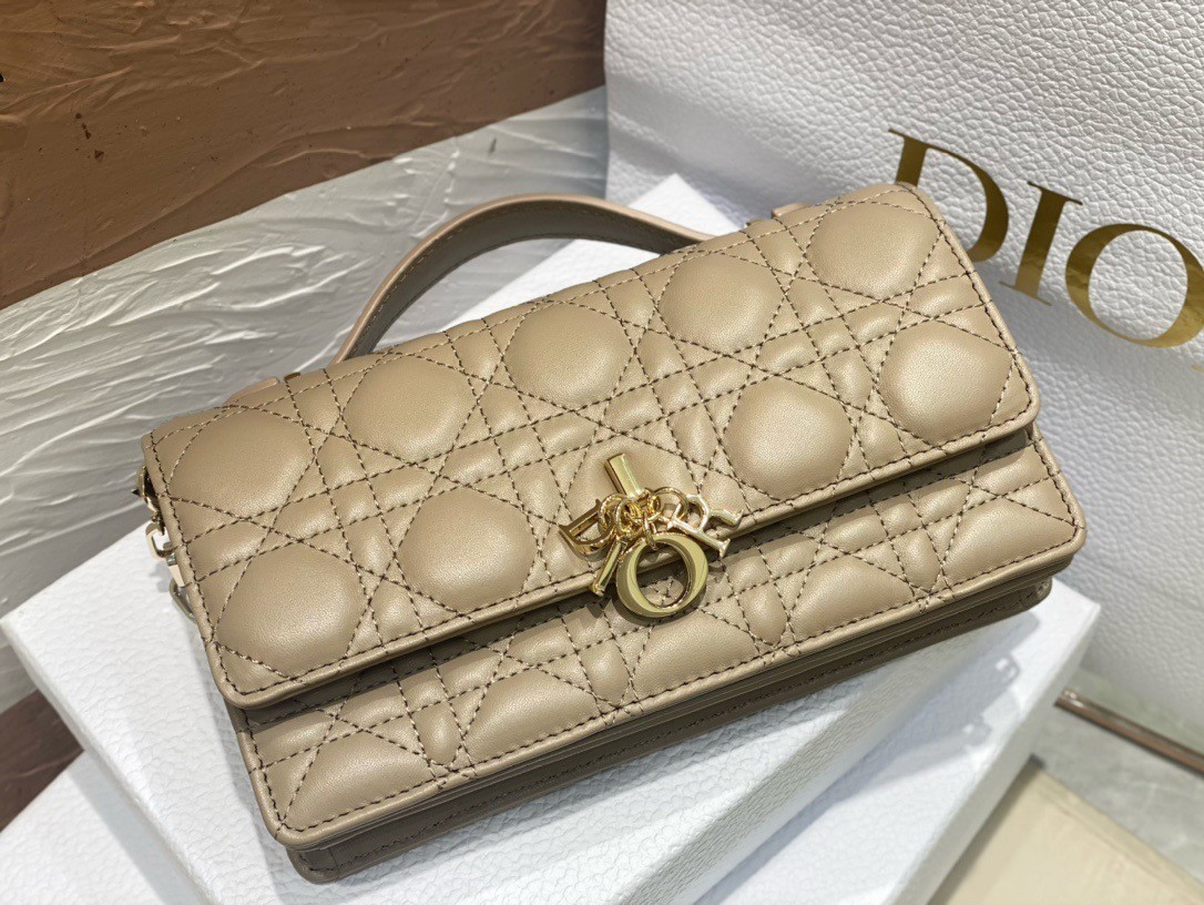 Dior Miss Dior Mini Bag In Beige Cannage Lambskin 442