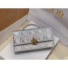 Dior Miss Dior Mini Bag In Iridescent Metallic Silver Lambskin 474