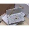 Dior Miss Dior Mini Bag In Iridescent Metallic Silver Lambskin 474