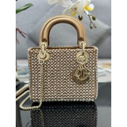 Dior Lady Dior Mini Chain Bag in Square with Strass and Beads 500