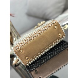 Dior Lady Dior Mini Chain Bag in Square with Strass and Beads 500