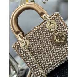 Dior Lady Dior Mini Chain Bag in Square with Strass and Beads 500