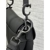 Dior Mini Saddle Bag with Strap in Black Ultramatte Calfskin 552