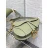 Dior Saddle Bag with Strap in Ethereal Green Grained Calfskin 591