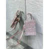 Dior Mini Dioriviera Book Tote Phone Bag In Pink Toile de Jouy Reverse Embroidery 691