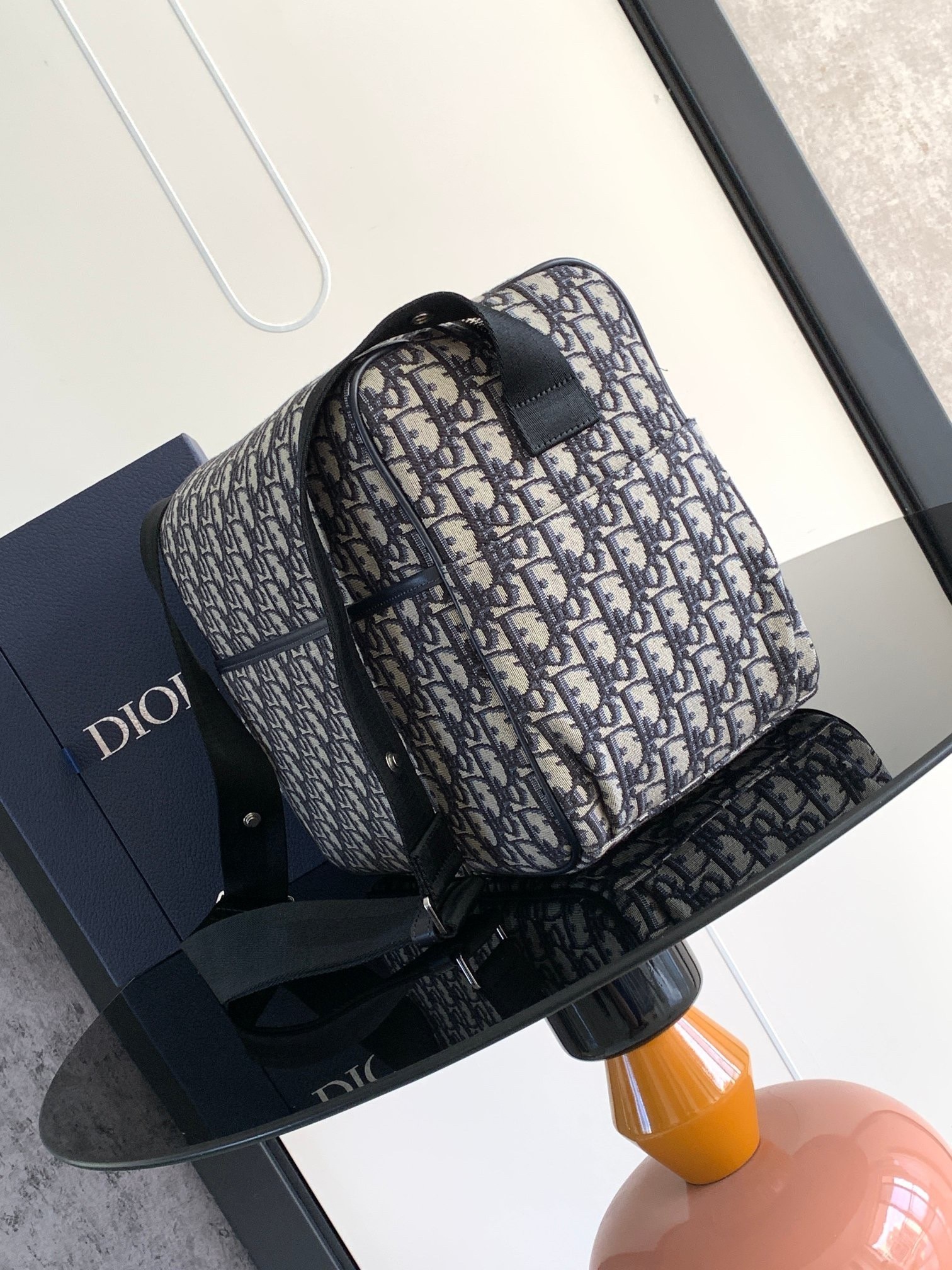 Dior Changing Bag in Blue Dior Oblique Canvas 776