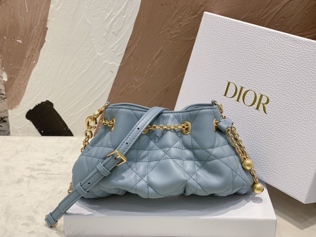 Dior Ammi Small Bag in Blue Macrocannage Lambskin 804