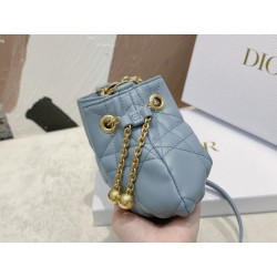 Dior Ammi Small Bag in Blue Macrocannage Lambskin 804