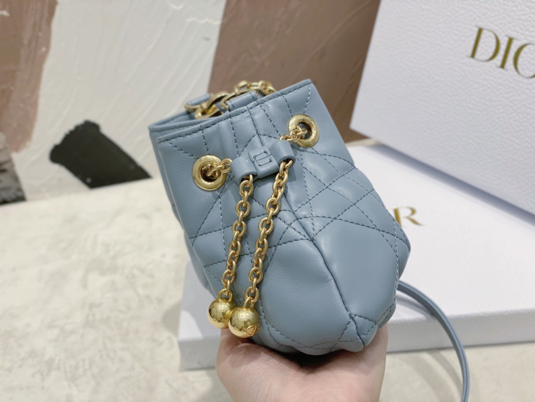 Dior Ammi Small Bag in Blue Macrocannage Lambskin 804