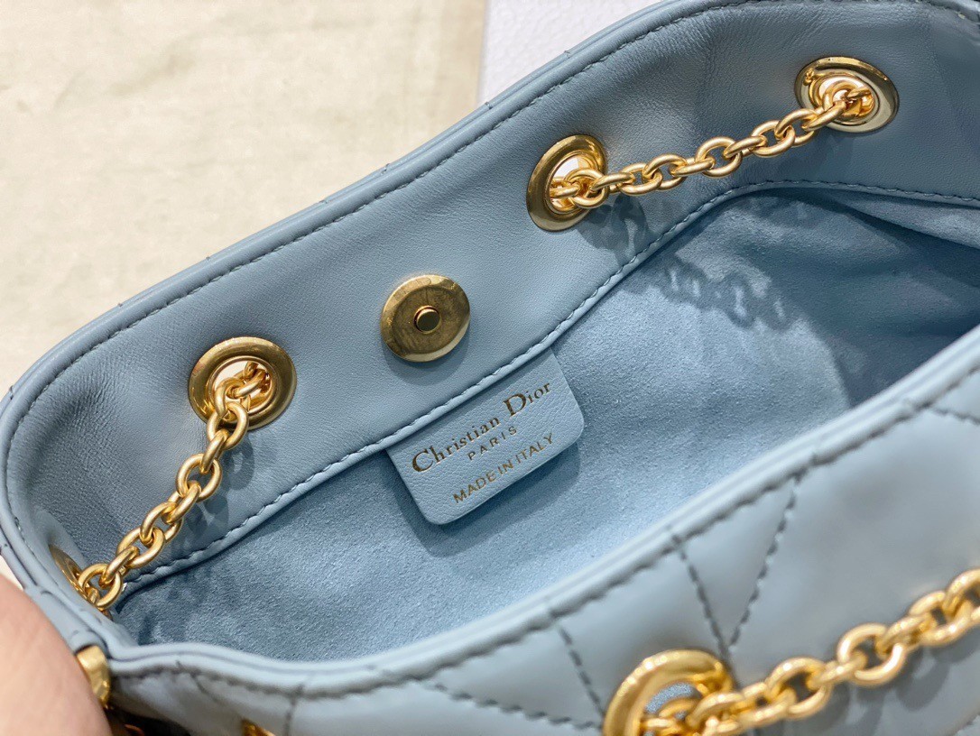 Dior Ammi Small Bag in Blue Macrocannage Lambskin 804