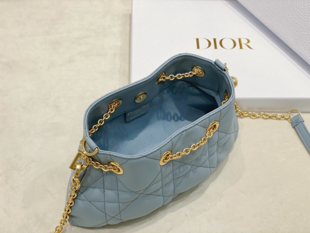 Dior Ammi Small Bag in Blue Macrocannage Lambskin 804