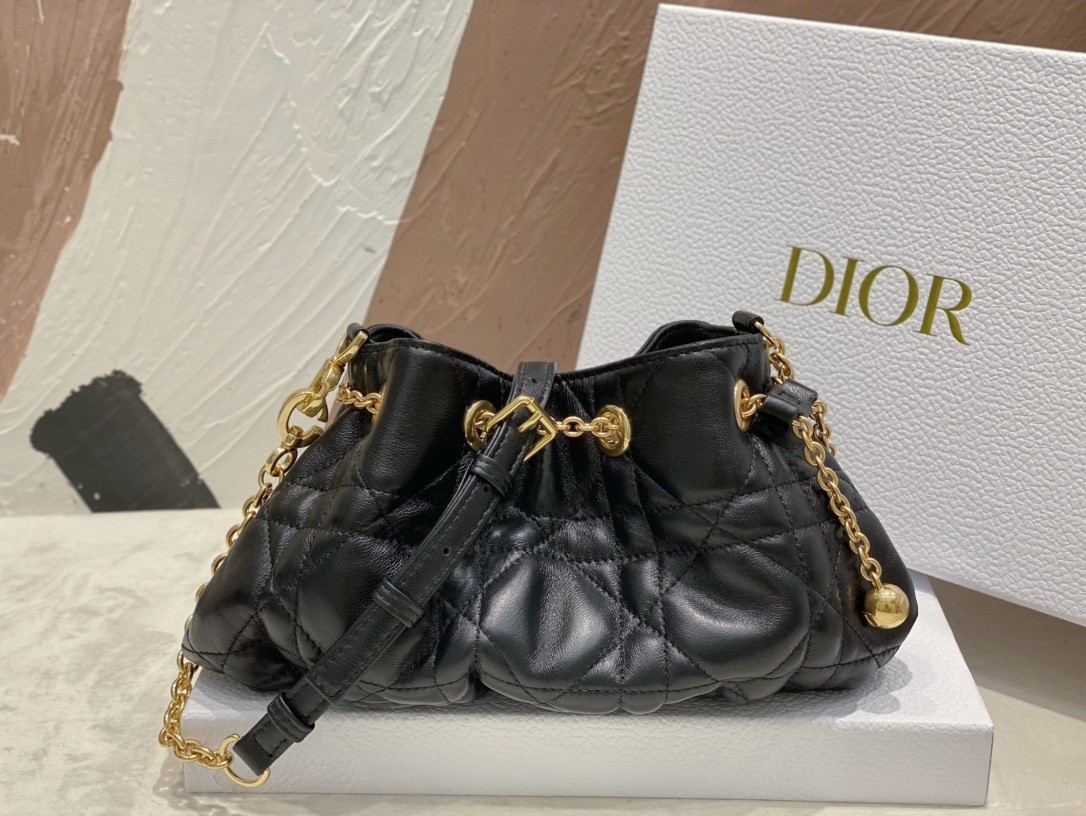 Dior Ammi Small Bag in Black Macrocannage Lambskin 833