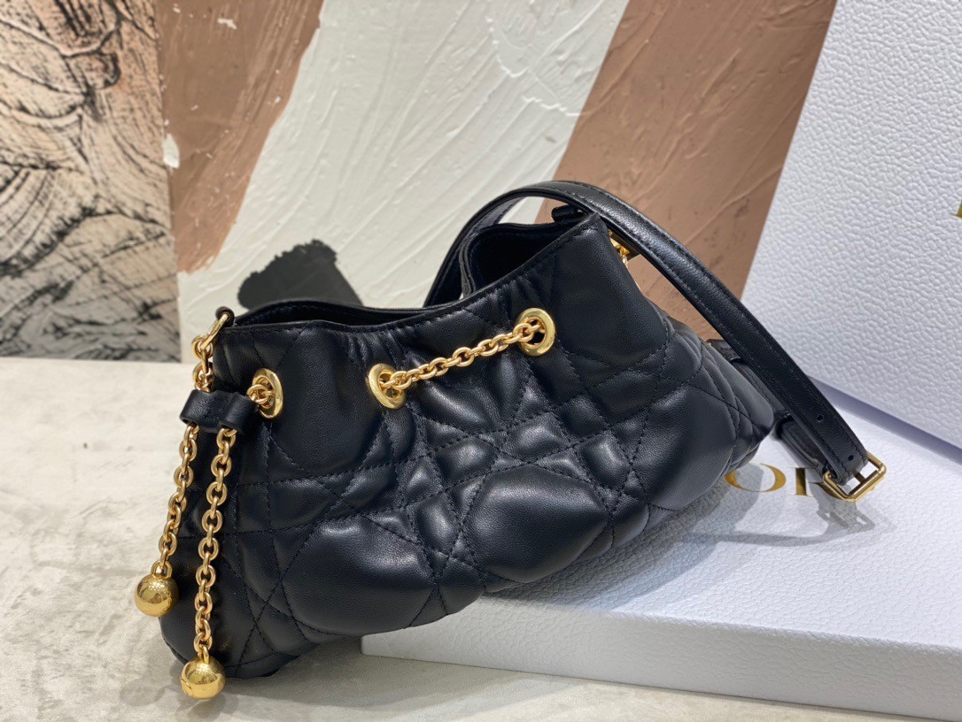 Dior Ammi Small Bag in Black Macrocannage Lambskin 833