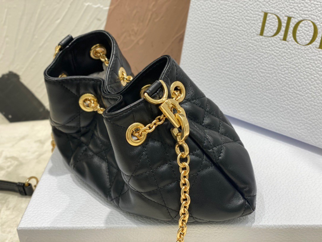 Dior Ammi Small Bag in Black Macrocannage Lambskin 833