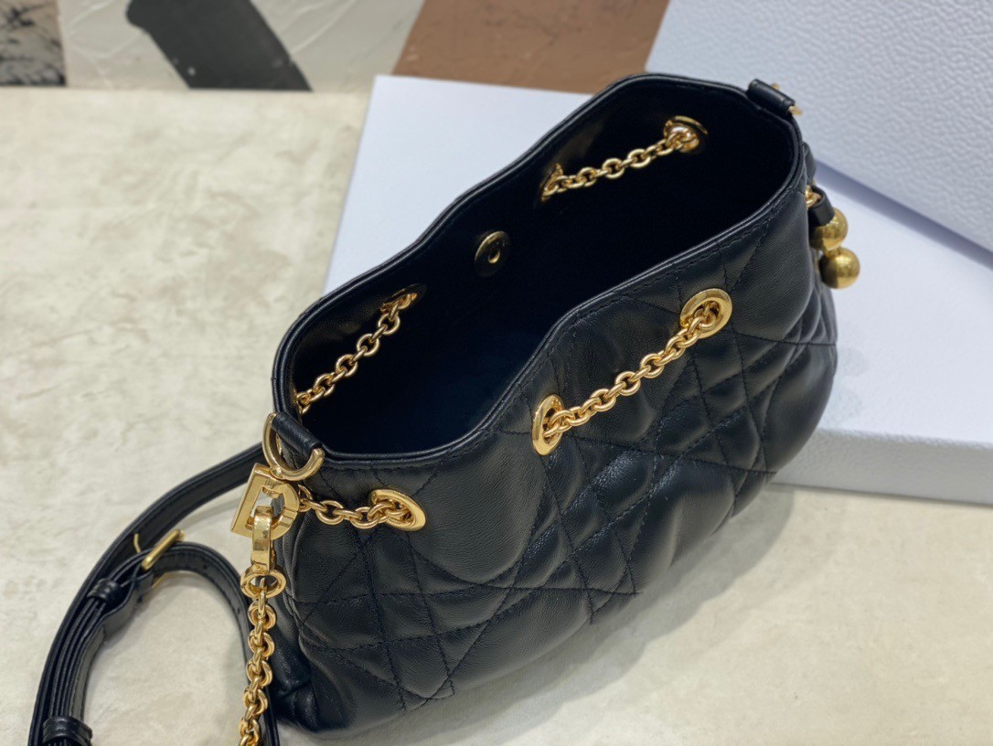 Dior Ammi Small Bag in Black Macrocannage Lambskin 833