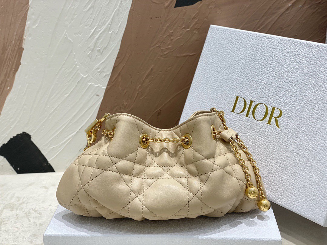 Dior Ammi Small Bag in Sand Pink Macrocannage Lambskin 867