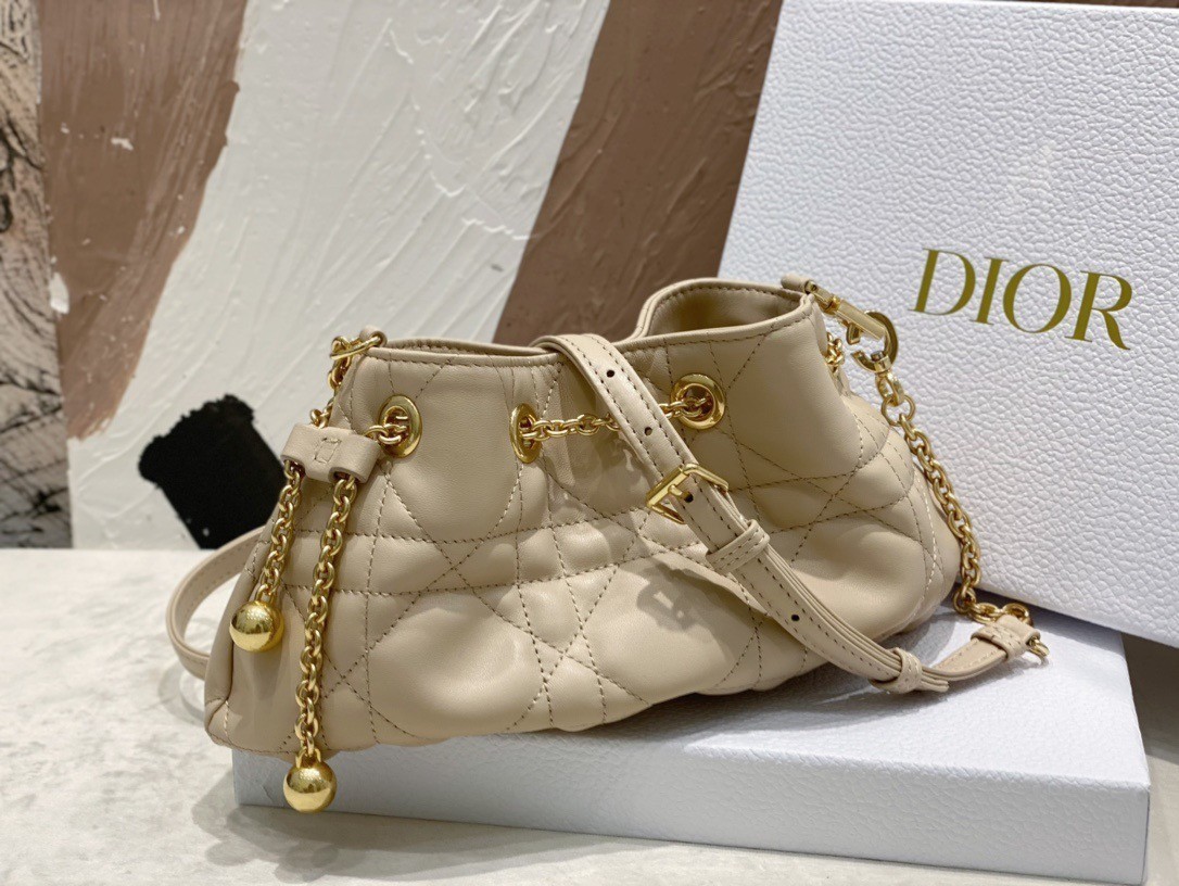 Dior Ammi Small Bag in Sand Pink Macrocannage Lambskin 867