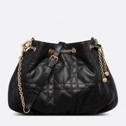 Dior Ammi Medium Bag in Black Macrocannage Lambskin 903