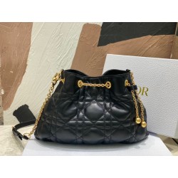 Dior Ammi Medium Bag in Black Macrocannage Lambskin 903